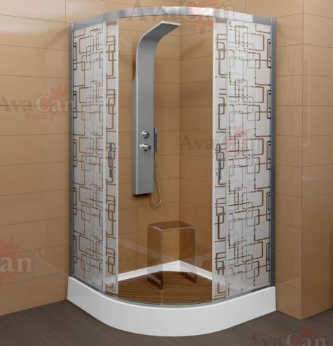 Душевой уголок AvaCan C01 190х100 стекло матовое профиль хром глянцевый с поддоном