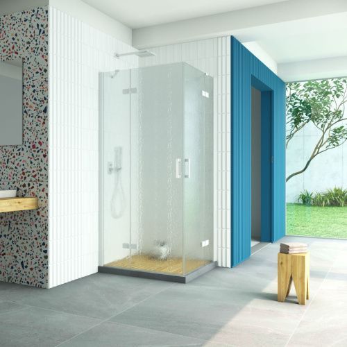 Душевой уголок Vegas-Glass AFA-F Retta AFA-F Retta 90*80 01 02 L 90х80 стекло рифленое профиль белый без поддона