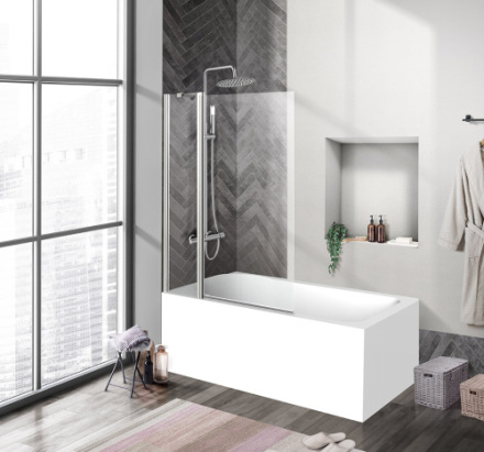Душевая шторка на ванну BelBagno UNO UNO-V-11-100/150-C-Cr 100х150 стекло прозрачное профиль хром глянцевый