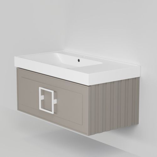 Тумба с раковиной La Fenice CUBO NFNC-01-CUB-C-90-2-90L 91х36х49 подвесная цвет бежевый