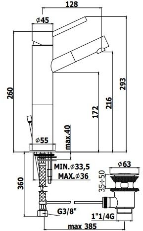 Смеситель Paffoni Birillo BI071CR93 на столешницу хром - фото 2
