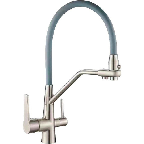 Смеситель для кухни D-Lin H159317 на мойку сатин/серый