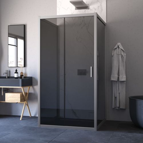 Душевой уголок Vegas-Glass ZP-U TUR+NOVO ZP-U NOVO h2000 120*100 07 07 120х100 стекло тонированное профиль хром матовый без поддона