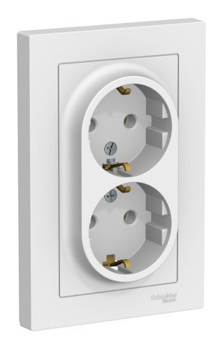 Розетка двойная с/з 16А Systeme Electric AtlasDesign (АтласДесигн) ATN001324
