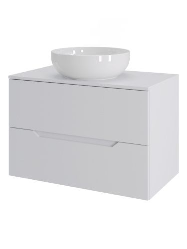 Тумба с раковиной Orange Line Li-70TuwMDF+B07-420W 70х46х70 подвесная цвет белый матовый