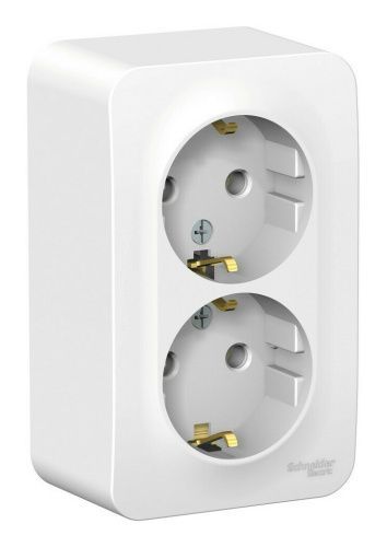 Розетка 2-ая с/з без шторок 16А Systeme Electric Blanca (Бланца) BLNRA010201