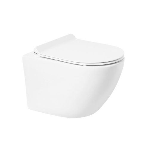 Унитаз подвесной Art&Max Ovale AM011CHR/SC белый с сиденьем микролифт каскадный смыв