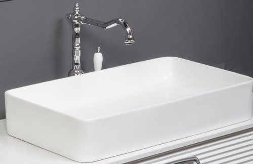 Раковина керамическая Armadi Art Vallessi 872 60х35 накладная цвет белый без отверстий под смеситель