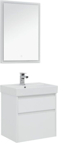 Комплект мебели: тумба с раковиной + зеркало Aquanet Nova Lite 00242921 60,5х45,7х145 напольный/подвесной