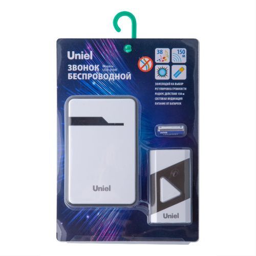 Звонок беспроводной Uniel UDB-016W-R1T1-38S-150M-WH/BL