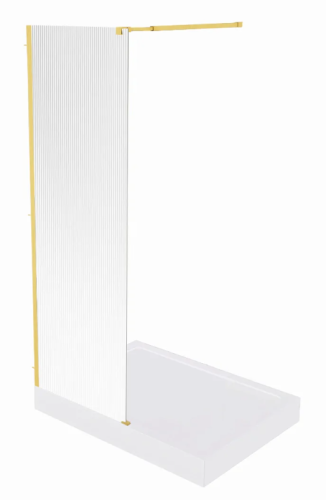 Душевая перегородка GOOD DOOR WALK IN ВИ00034 140х195 стекло рифленое профиль золото матовое