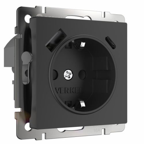 Розетка с быстрой зарядкой USB Type A+С Werkel 4690389176449