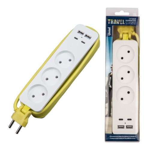 Удлинитель Uniel S-CT3-1,8UC WHITE/GREEN