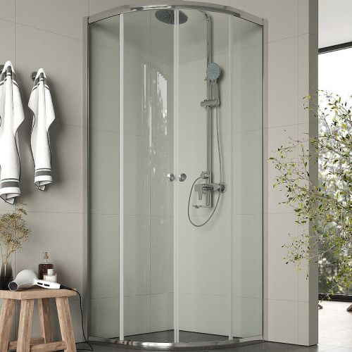 Душевой уголок Agger A01-080TCR/G 80х80 стекло прозрачное профиль хром без поддона