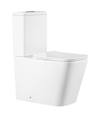 Унитаз напольный с бачком MILLEAU 8303 WAX 8303 белый глянцевый с сиденьем микролифт безободковый смыв воронка-водоворот