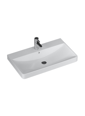 Раковина из фаянса Velvex JILL 9595(60) 81х39 накладная цвет белый 1 отверстие под смеситель