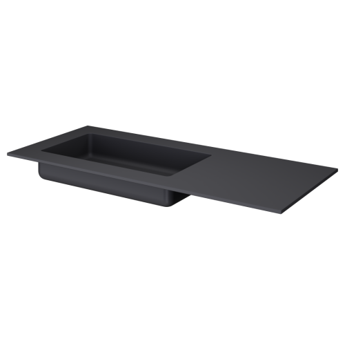 Раковина акриловая Armadi Art Quatro 793-120-A-L 121х52 накладная цвет черный без отверстий под смеситель