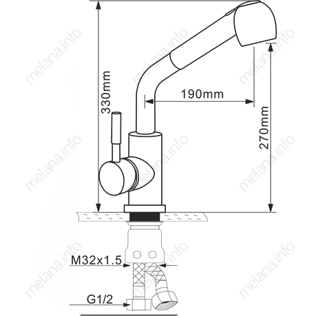 Смеситель для кухни Melana  8109 на мойку - фото 3