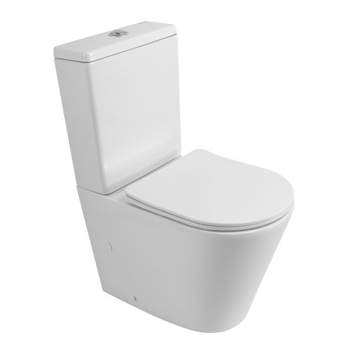 Унитаз напольный с бачком BelBagno FLAY-R BB2149CPR/SC/BB2149T белый с сиденьем микролифт безободковый каскадный смыв