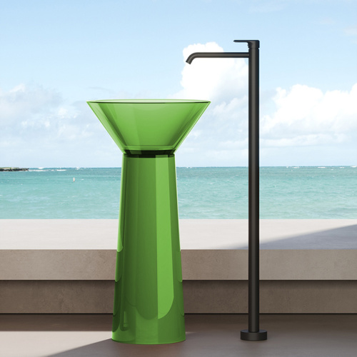 Раковина из искусственного камня Dea Design Pedestal Basin DD2022 480 R3 50х50 напольная цвет зеленый без отверстий под смеситель