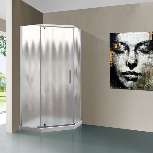 Душевой уголок Vincea Stresa VSP-1S100CH 100х100 стекло текстурное профиль хром без поддона