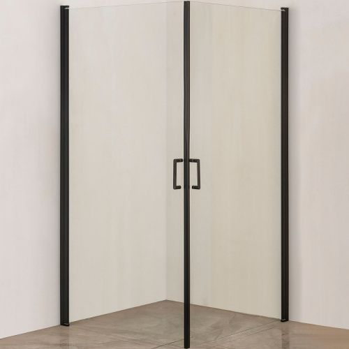 Душевой уголок Orange E04-100TB 100х100 стекло прозрачное профиль черный без поддона