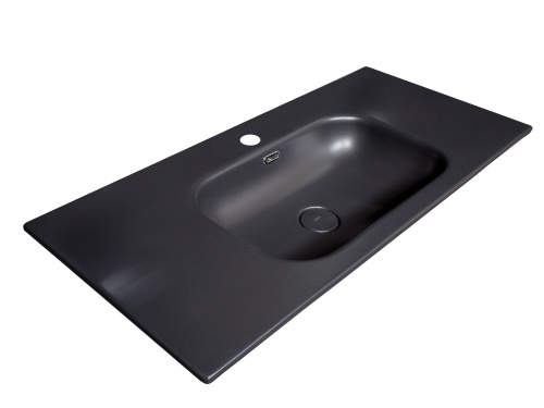 Раковина керамическая Armadi Art Vallessi 838-100-A 101х46 встраиваемая цвет черный 1 отверстие под смеситель