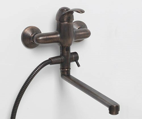 Смеситель для ванны WasserKRAFT Isar 1300 1302L настенный бронза - фото 2