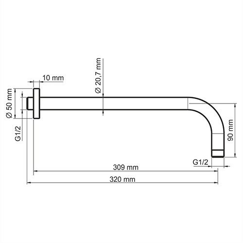 Держатель верхнего душа WasserKRAFT Elbe 7400 A079 черный - фото 4
