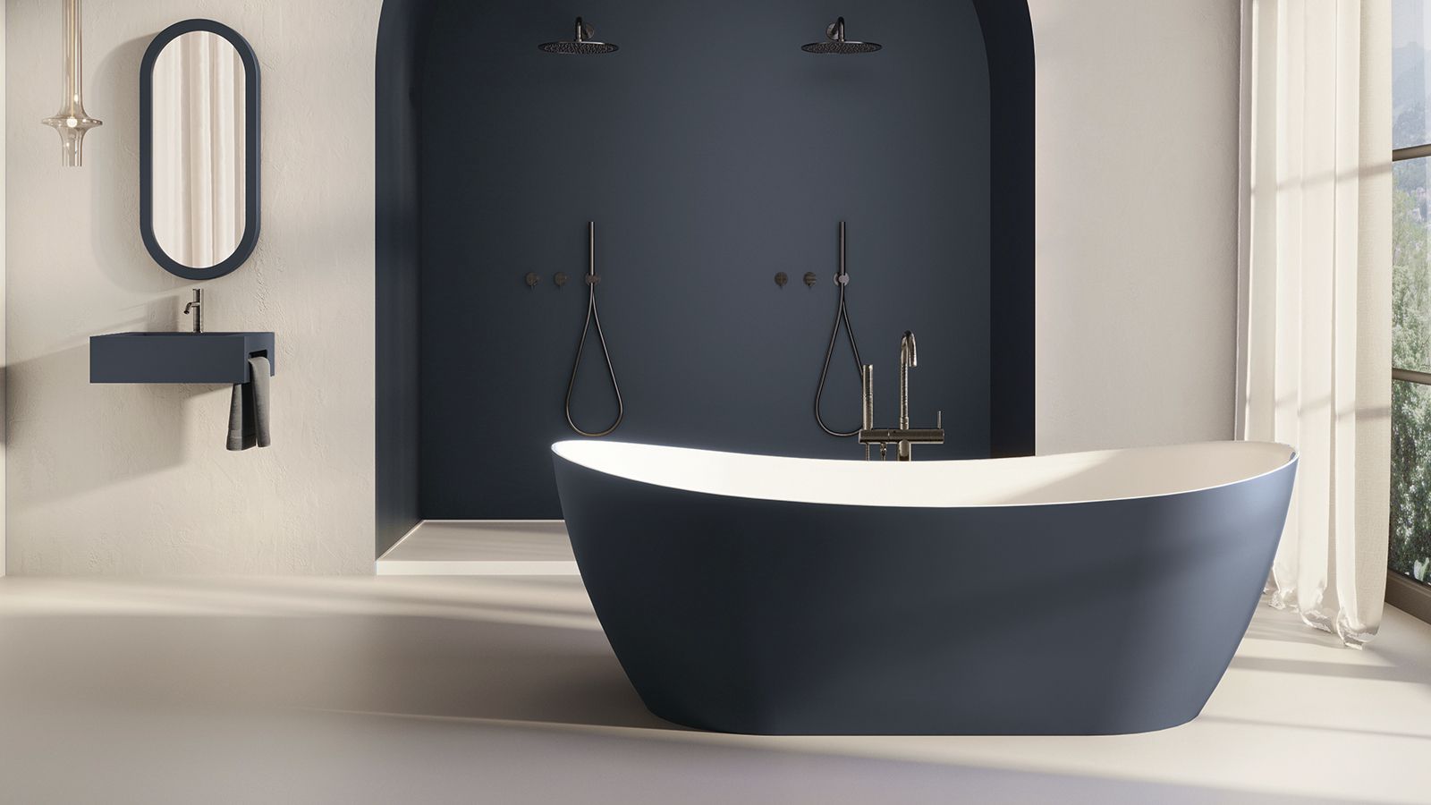 Zenon Powell, закругленная ванна из искусственного камня Solid Surface ...