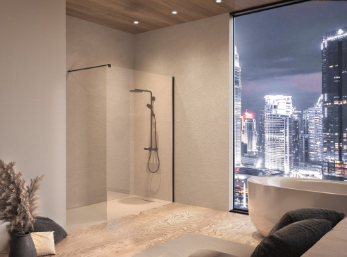 Душевая перегородка Kolpa-San CALYPSO 517600 140х200 стекло прозрачное профиль черный