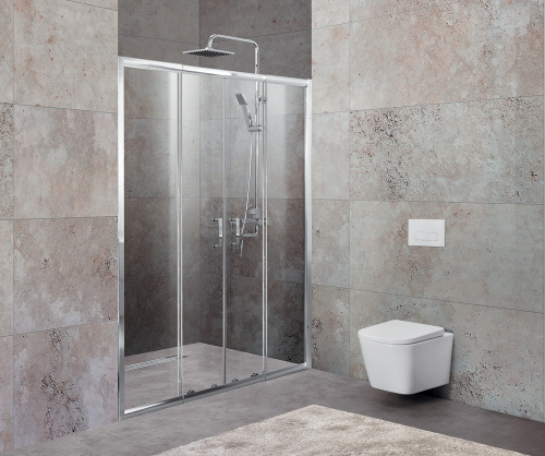 Душевая дверь BelBagno UNIQUE UNIQUE-BF-2-150/180-C-Cr 150х190 стекло прозрачное профиль хром