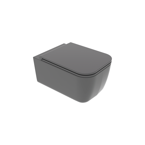 Чаша унитаза подвесная GSG Ceramic Design Brio BRWCSO021 цвет серый без сиденья безободковая каскадный смыв