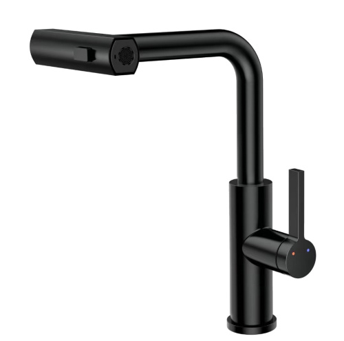 Смеситель для кухни Tinos TI3732-18Black на раковину/столешницу черный матовый