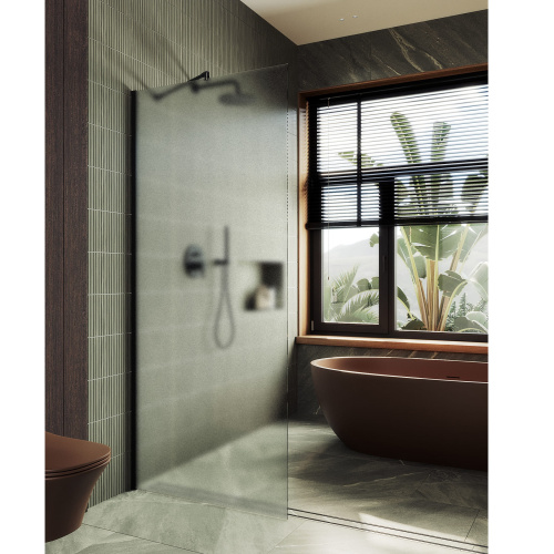 Душевая перегородка Maybah Glass MGD-688-6ш 119х195 стекло тонированное профиль черный