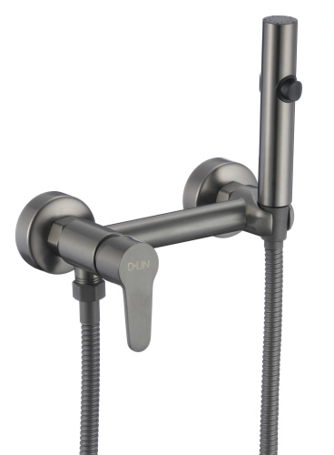 Смеситель с гигиеническим душем D-Lin D180202-S настенный графит