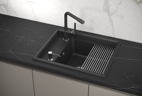 Кухонная мойка Granula Kitchen Space 6004, ЧЁРНЫЙ 60x51 цвет черный