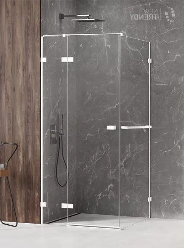 Душевой уголок New Trendy AVEXA White EXK-2775 100х90 стекло прозрачное профиль белый без поддона