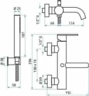 Смеситель Emmevi Filobrass 85001BZI/NEO настенный черный - фото 2