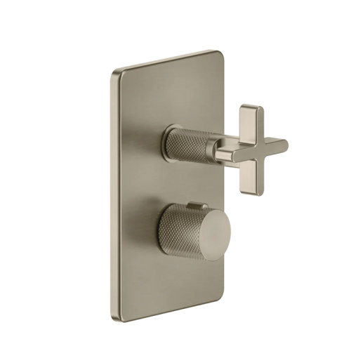 Смеситель для душа Gessi Inciso 58236#149 встраиваемый в стену никель с термостатом (внешняя часть)