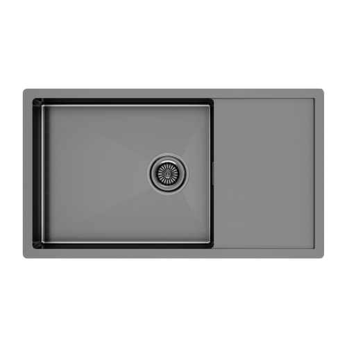 Мойка кухонная Paulmark GERBERG 78F UNI PM217844-GM 78х44 воронёная сталь