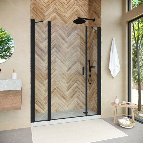 Душевая дверь Vegas-Glass EP-2F NOVO EP-2F NOVO 210 02М crystalvision L 210х190 стекло прозрачное профиль черный