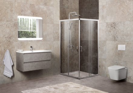 Душевой уголок BelBagno UNIQUE UNIQUE-A-2-85/100-C-Cr стекло прозрачное 5 мм