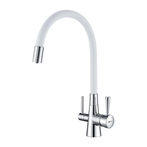 Смеситель для кухни LeMark Comfort LM3075C-White на мойку белый/хром