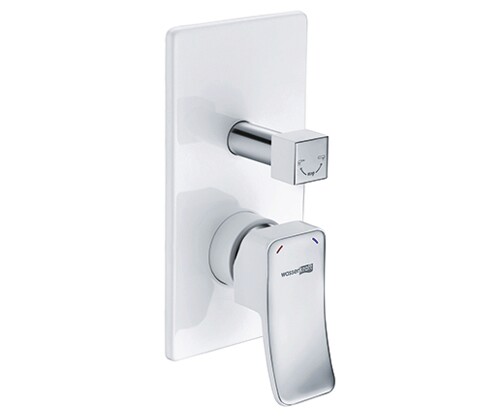Смеситель для ванны и душа WasserKRAFT Aller 1060 WHITE 10641W встраиваемый белый/хром