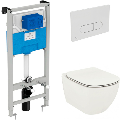 Комплект унитаз с инсталляцией с клавишей смыва Ideal Standard Tesi Aqua Blade T3868V1/115AC Комплект унитаз с инсталляцией с клавишей смыва Ideal Standard Tesi Aqua Blade T3868V1/115AC