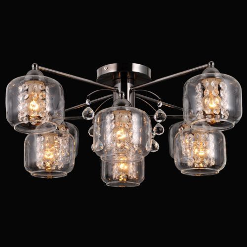 Люстра потолочная Natali Kovaltseva LAINA (ЛАИНА) LAINA 75091/8C DARK CHROME