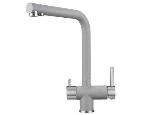 Смеситель для кухни Granula 2305, АЛЮМИНИУМ на мойку серый