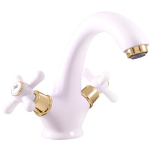 Смеситель RavSlezak MORAVA RETRO MK128.5BZ на раковину белый