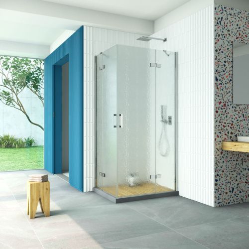 Душевой уголок Vegas-Glass AFA-F Retta AFA-F Retta 90*80 08 02 R 90х80 стекло рифленое профиль хром без поддона